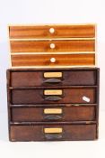 Two table top storage chests, one of thr