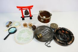 A mixed lot to include stoneware pots, g