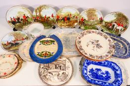 A collection of antique and later ceramics to include Minton Butterfly pattern plates,