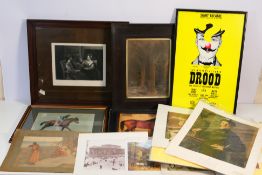 A collection of prints to include equest