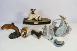 Mixed ceramic figures to include Lladro, Beswick and Carlton Ware,