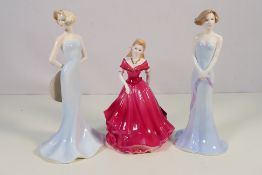 Three Coalport figures comprising two from the Silhouettes collection,