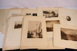 A large collection of etchings of works after J M W Turner, portraits, landscapes, seascapes.