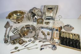 A collection of quality plated ware to include a Mappin & Webbtablespoon,