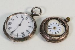 A small Swiss silver cased pocket watch,