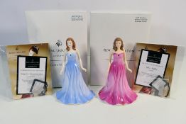 Royal Doulton - Two boxed figures from the Gemstones collection comprising March - Aquamarine and