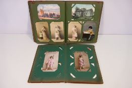 Deltiology - Two antique postcard albums
