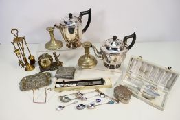 A collection of plated ware and similar.