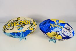 Rugby League - Two multi-signed Leeds Rh