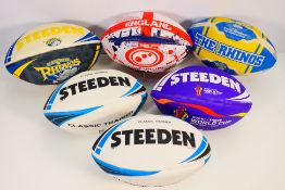 Six rugby balls to include four Steeden,