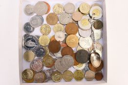 A collection of coins and tokens, UK and foreign,
