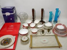 Ceramics and glassware to include Colligwood tea wares, blue glass jugs,