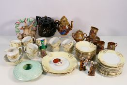 mixed ceramics to include Chinese, Japanese and European.