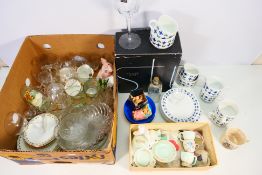 Mixed ceramics and glassware to include boxed Stuart Crystal glasses,