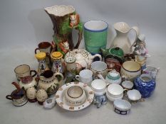 A mixed lot to include Torquay Ware, Nao figure, Japanese and Chinese,