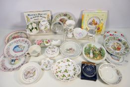 A mixed lot of ceramics to include Coalport, Wedgwood and other comprising Beatrix Potter related,