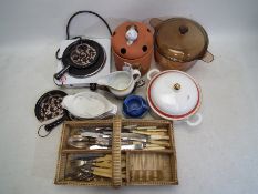 Kitchenalia - two boxes of kitchenalia to include a Visions of France Cook Pot,