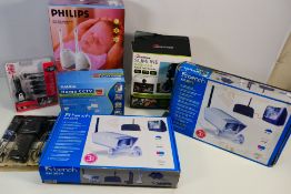 Indoor and outdoor surveillance cameras and other items to include: 2 x boxed Bench KH 2074