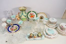 A quantity of ceramics and glassware, various tea wares, cruet set and other. [2].