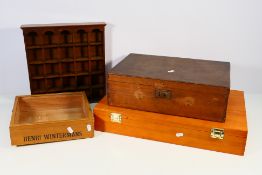 A collection of wooden boxes and similar. [4].