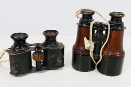 Binoculars - A pair of antique binoculars to include; A.
