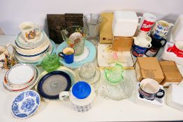 Mixed ceramics and glassware to include Masons Midwinter and other.