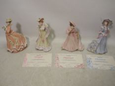Four Wedgwood / Danbury Mint bisque figures, comprising Christina, Abigail, Georgina and Harriet,