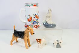 A small group of ceramics to include Beswick terrier Ch Cast Iron Monarch,