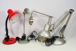 An Anglepoise style lamp and others similar.