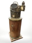 An early 20th century brass-cased ship's binnacle compass, Patt 0183, No.