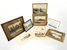 A group of antiquarian and later oil paintings and watercolour studies including an A. M.