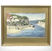 Thomas Swift Hutton (1860-1935) Seaton Sluice, watercolour, 26 cm x 37 cm.