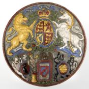 A cast and painted metal Royal Crest, diameter 16cm.
