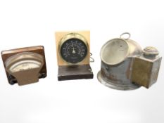 An American brass-cased speedometer measuring miles per hour,