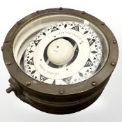 A John Lilley and Gillie Ltd of North Shields ship's compass, diameter 28cm.