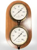 Two brass-cased pressure gauges by Smith-Dennis Limited, Nottingham, numbers 1176329 and 1176372,