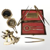 A naval chart divider copied from one salvaged from HMS Association, sunk 1707,