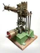 A live steam stationary engine, height 22cm.