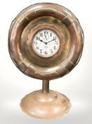 A copper and brass ship's timepiece, signed Westclox, Big Ben, in the form of a life ring,