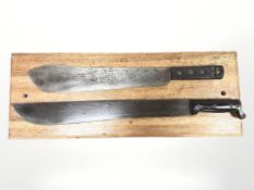 A British Second World War jungle machete,
