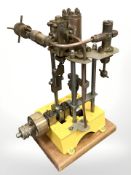 A live steam stationary engine, height 25cm.
