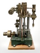A live steam stationary engine, height 25cm.