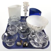 Scandinavian glass vases, tea light holders, bowls,