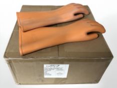 Ten pairs of electricians rubber gloves.