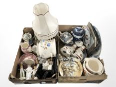 Willow Tree and other figurines, blue and white ceramics, collectors plates,