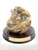 A Royal Crown Derby Dragon of Happiness paperweight, no.