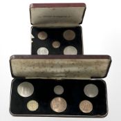 A 1967 specimen coin set and a Britain's first decimal coin set 1968.
