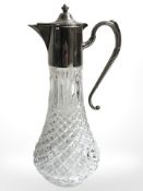 A silver plate mounted claret jug, height 29 cm.