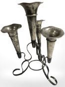 A silver plated epergne, height 28 cm.