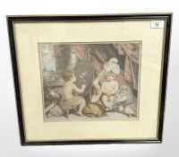 After Sir Joshua Reynolds : The Infant Academy, stipple engraving by Francis Howard,